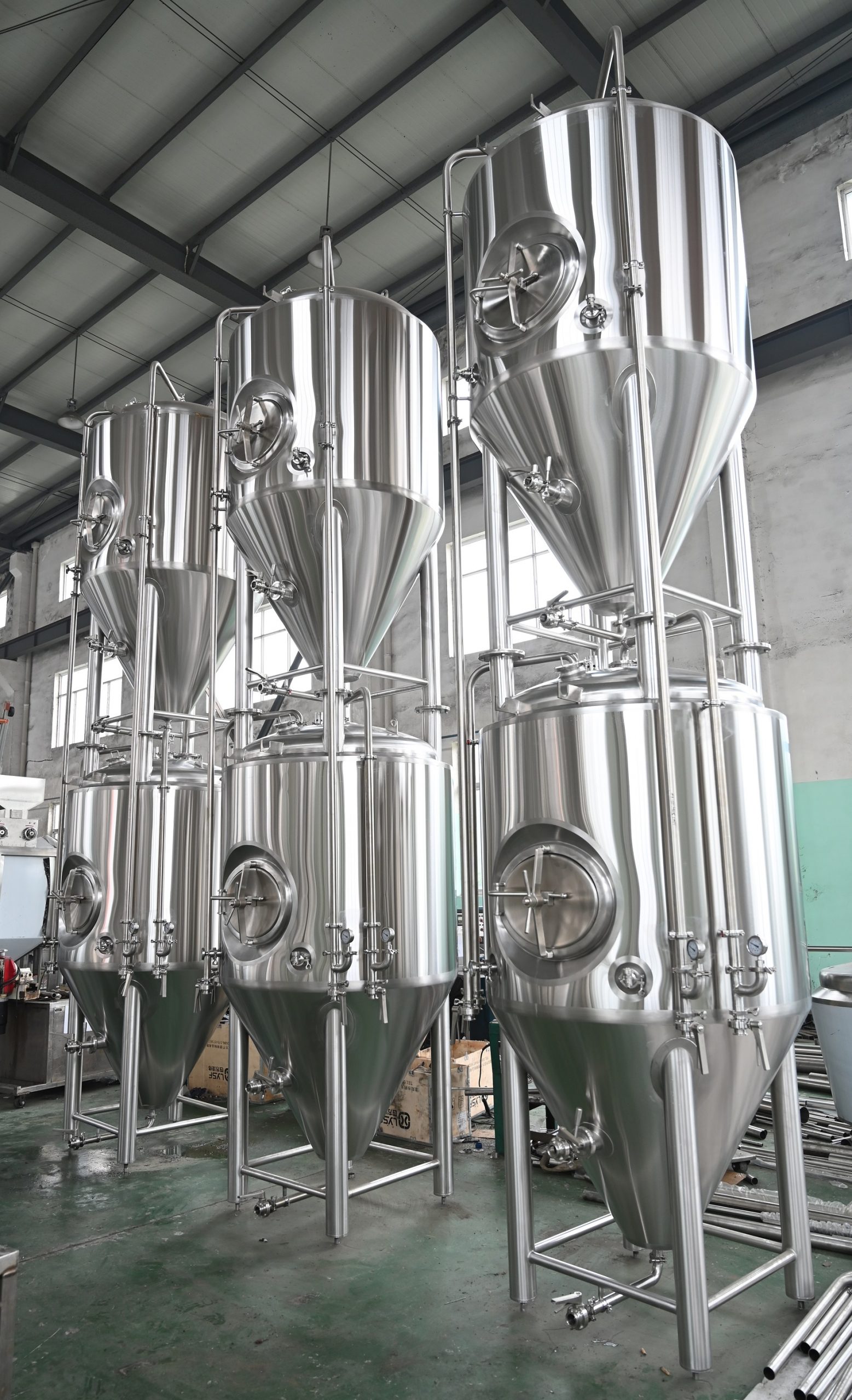 stackable jacketed beer fermenters