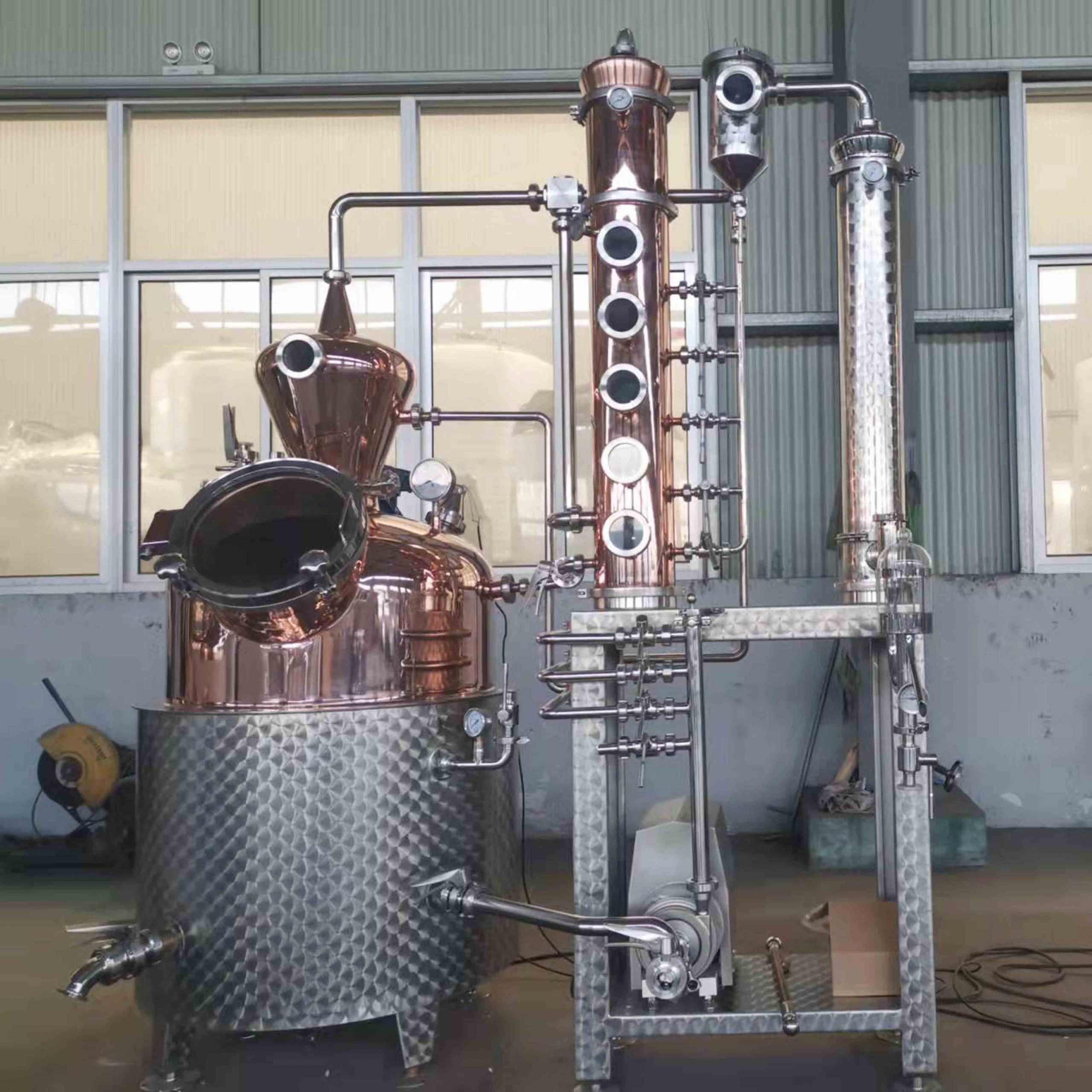 300L Copper Still Whiskey Brandy Rum Vodka Gin Still Multifunctional Distillation Equipment