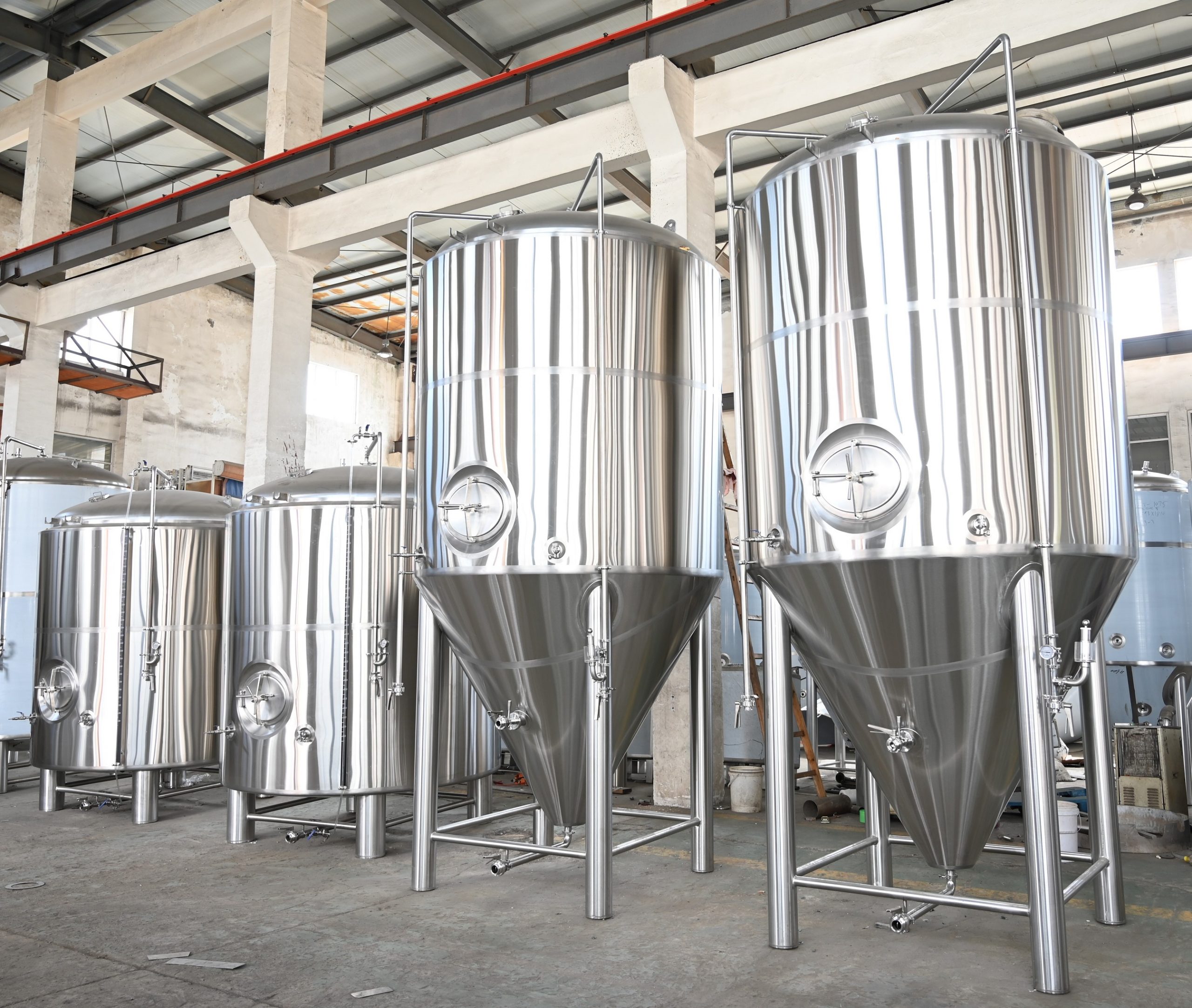 2x60BBL Beer Fermenters+2x60BBL Brite Beer Tanks Were Arranged Shipping To Seattle, WA!