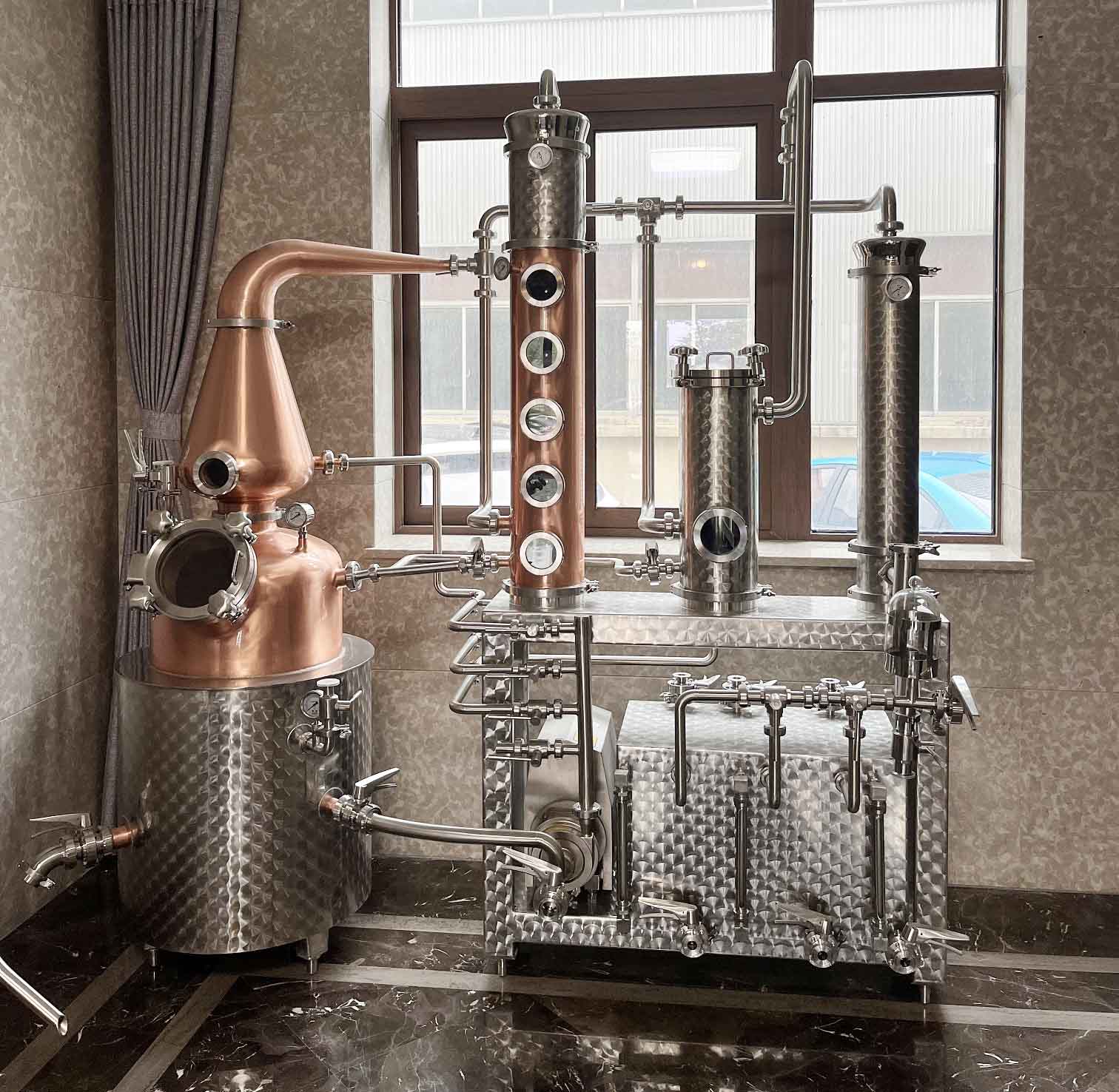 100L/150L Copper Still Alcohol Still Distillery for Whiskey Brandy Rum Vodka Gin